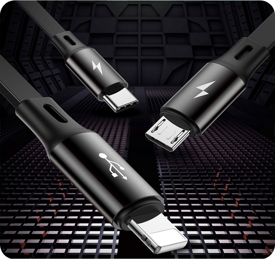 Kabel Baseus Golden Loop 3w1 USB - microUSB / Lightning / USB-C 120cm